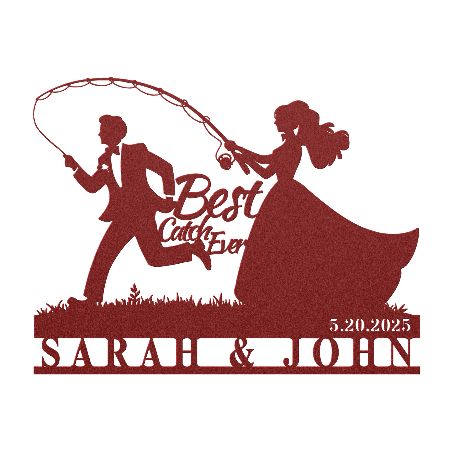 Custom_Fishing_Couple_Wedding_Metal_Sign_Red_Transparent_Mockup.png