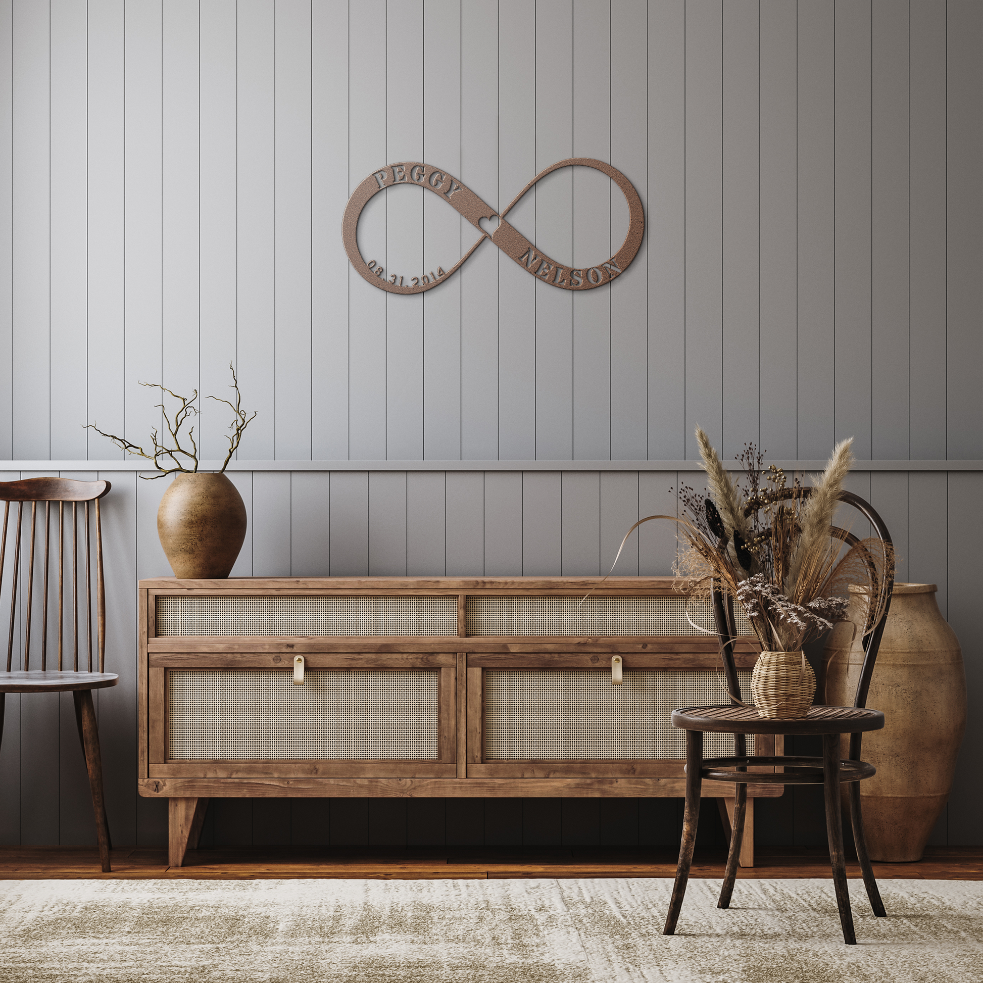 Custom_Infinity_Metal_Sign_with_Heart_Copper_Rustic_Hallway_Mockup.png