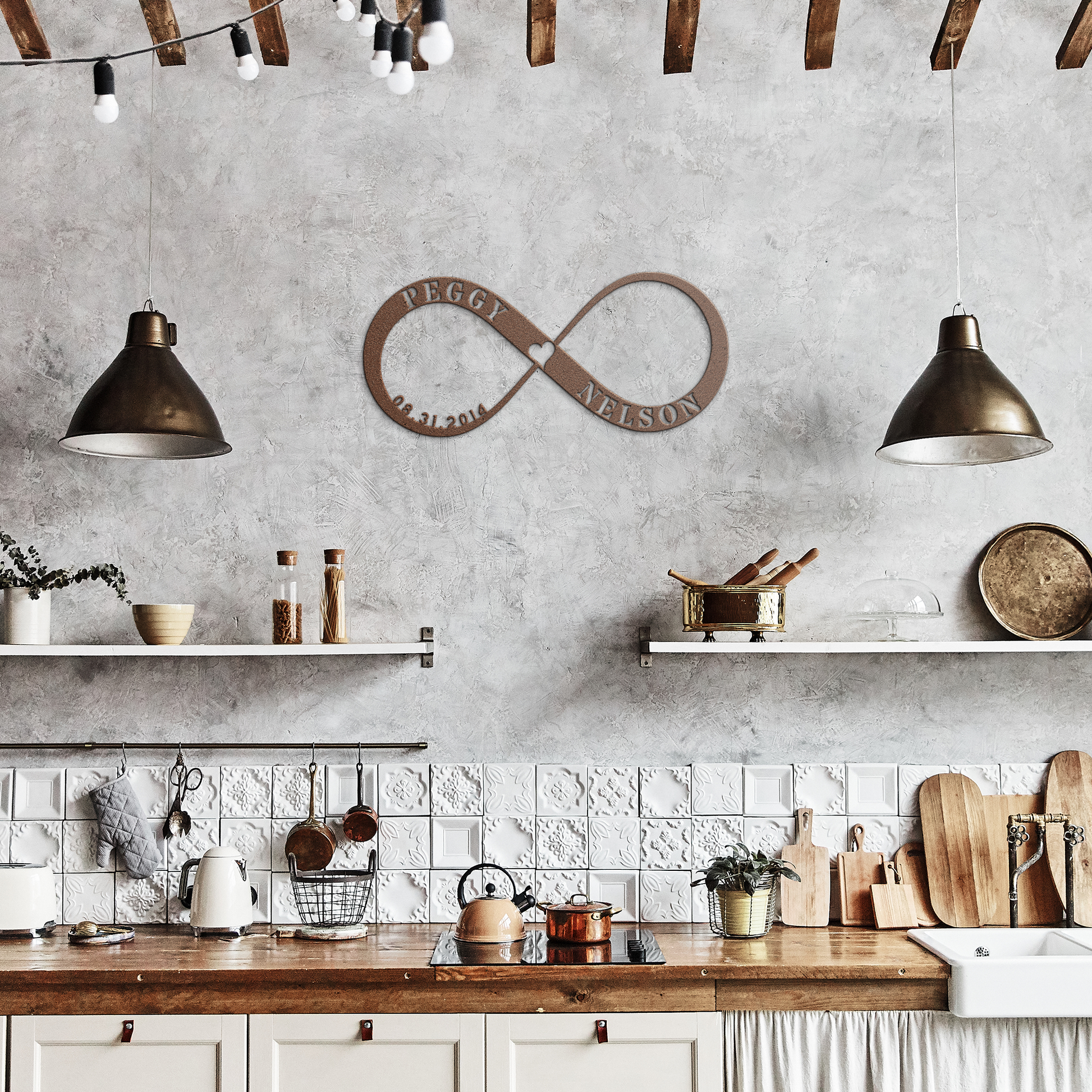 Custom_Infinity_Metal_Sign_with_Heart_Copper_Rustic_Kitchen_Mockup.png