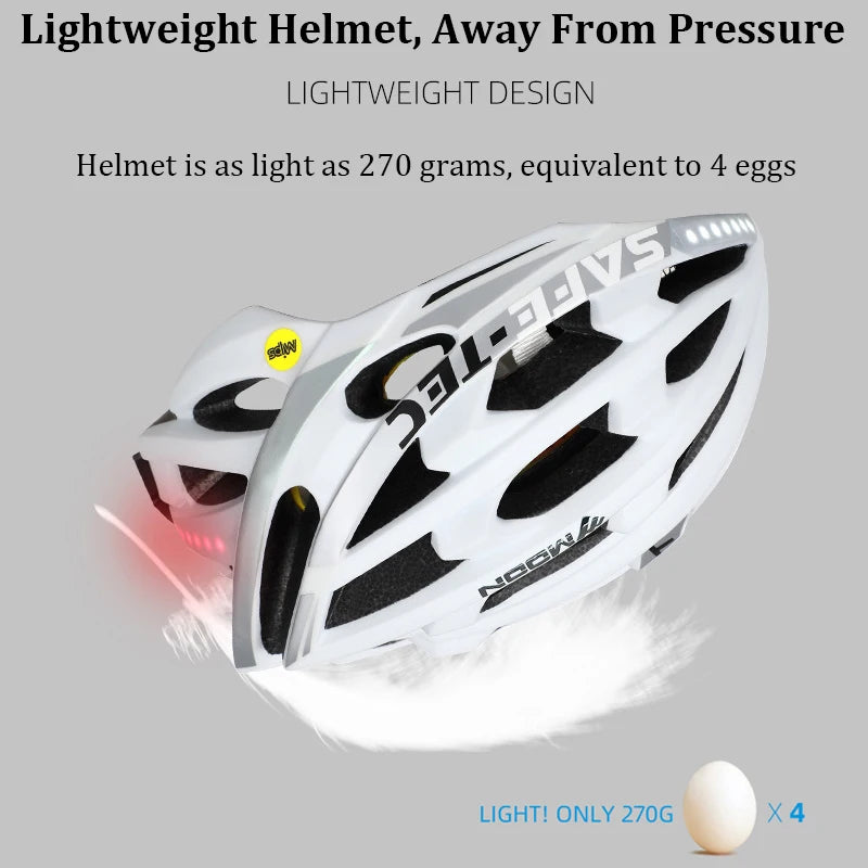 Cycling Helmet Mips Anti-collision Safety Bicycle Helmet Smart Music Bluetooth Bike Helmets Callable Cycling Cap with Led Light with rear red light and front vent, displayed with bonus sunglasses and icons for Bluetooth, call, and music features.