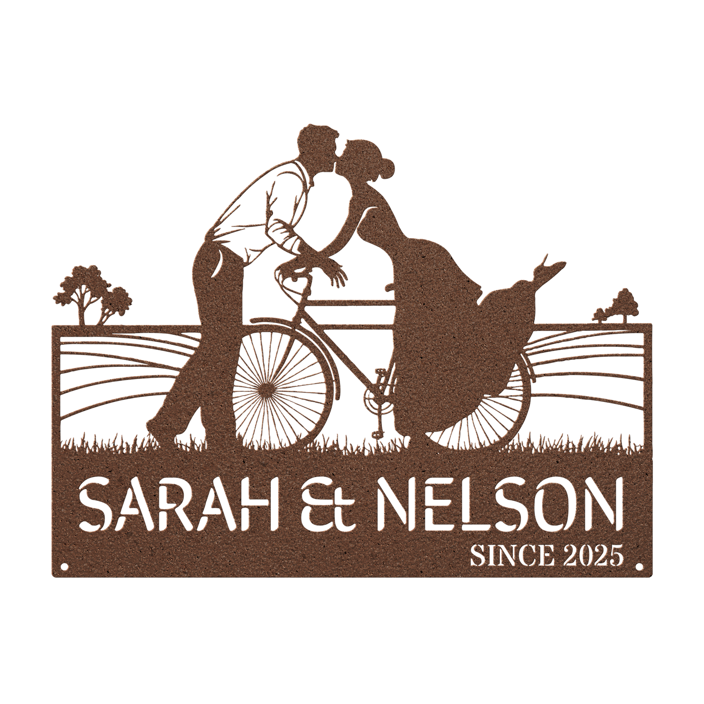 Cycling_Couple_Kissing_Metal_Sign_Copper_Transparent_Mockup.png