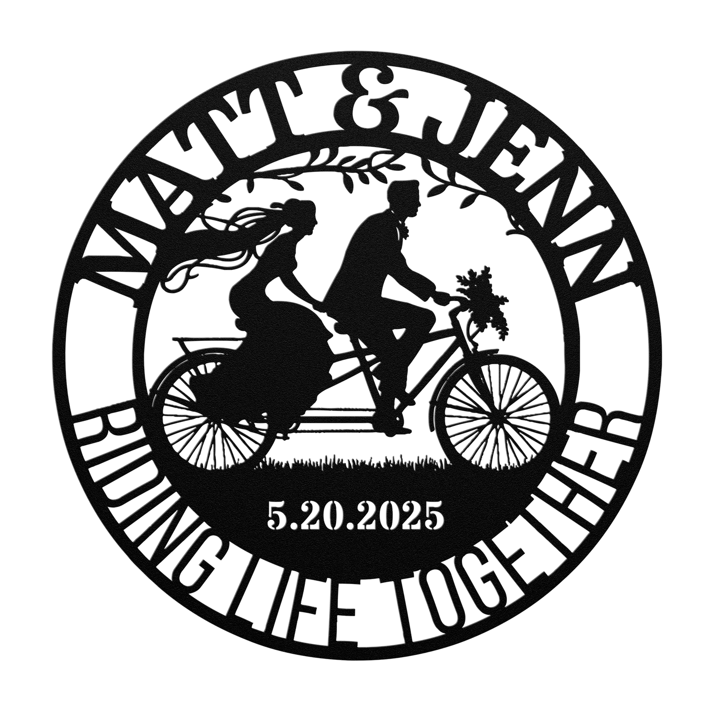 Cycling_Couple_Wedding_Metal_Wall_Art_Black_Transparent_Mockup.png