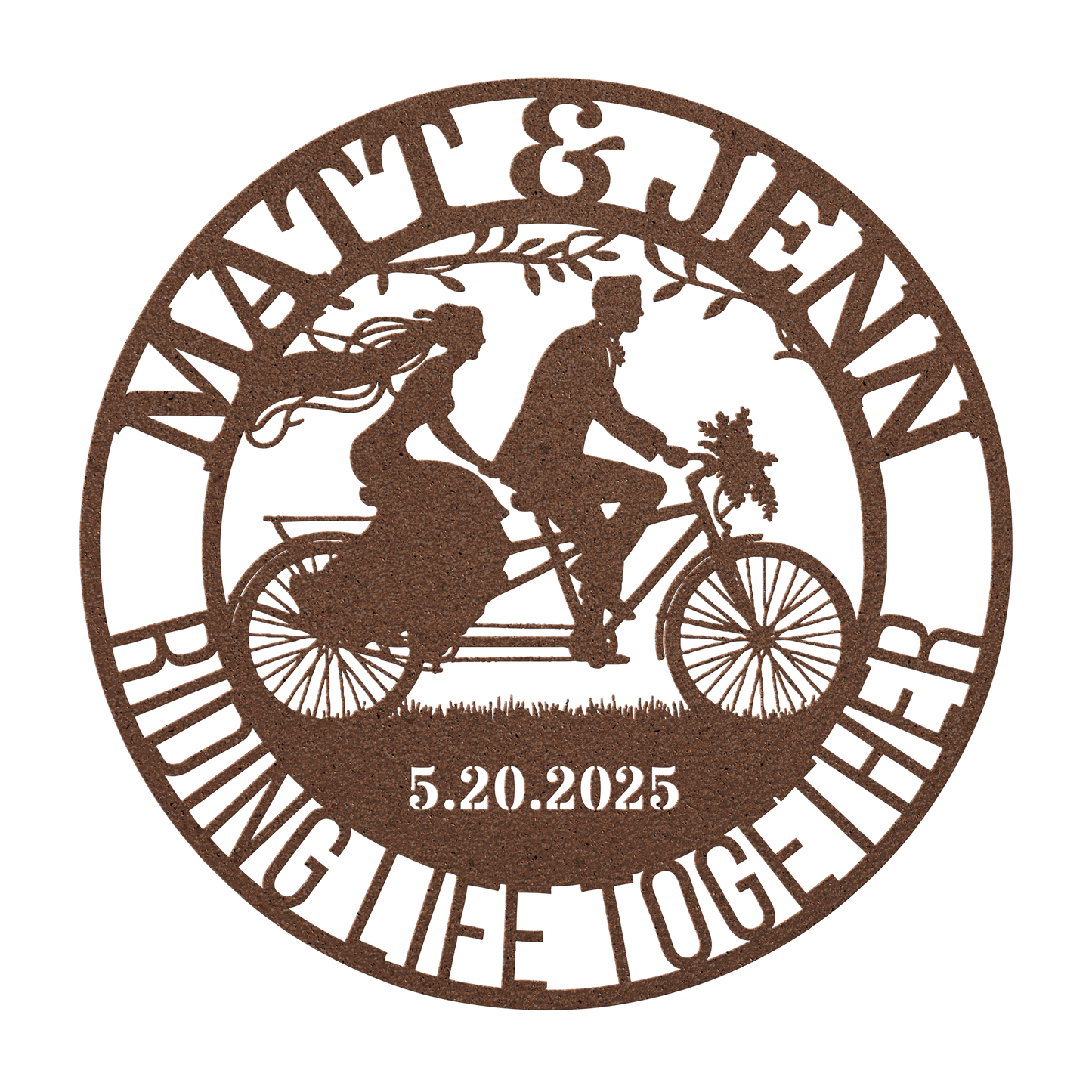 Cycling_Couple_Wedding_Metal_Wall_Art_Copper_Transparent_Mockup.png
