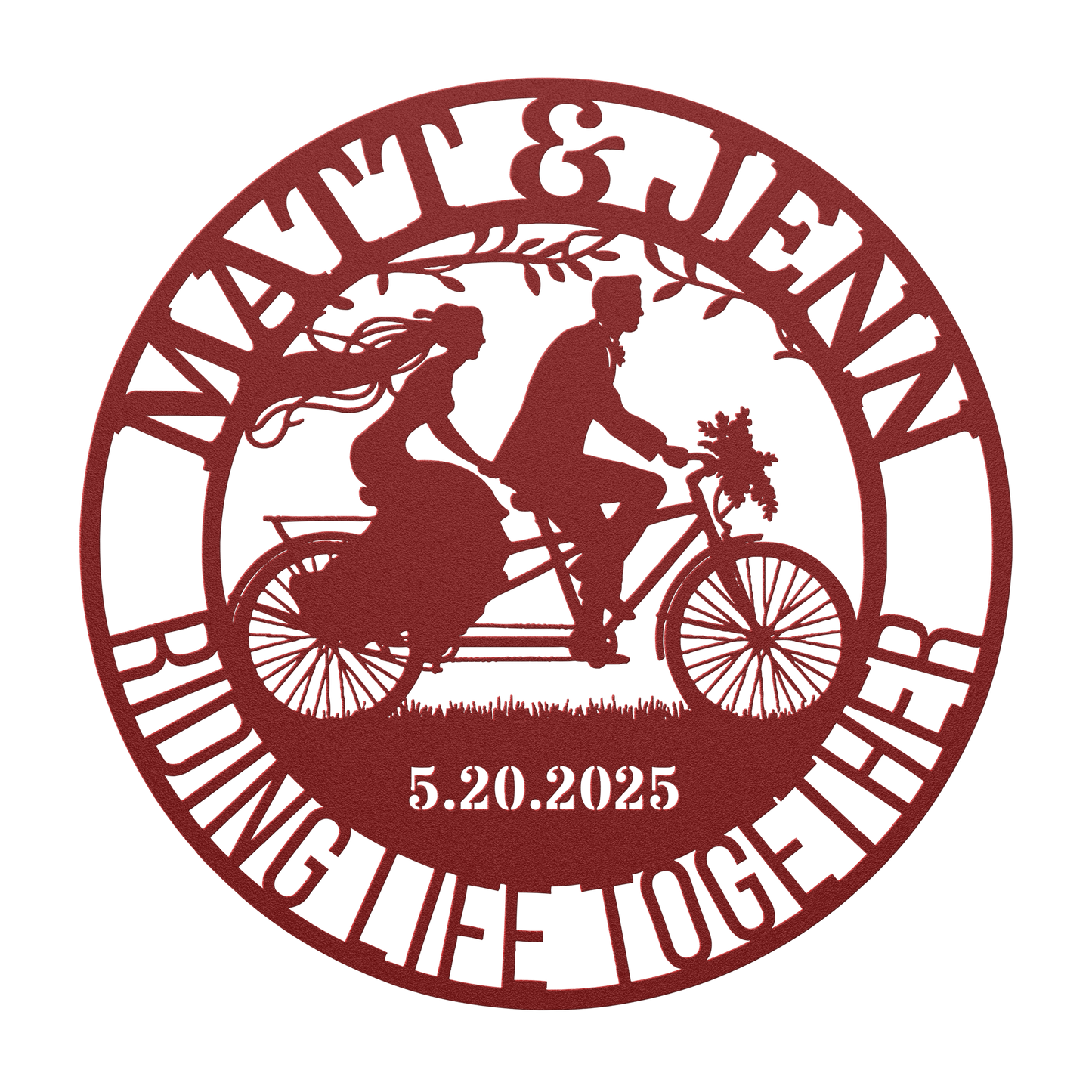 Cycling_Couple_Wedding_Metal_Wall_Art_Red_Transparent_Mockup.png