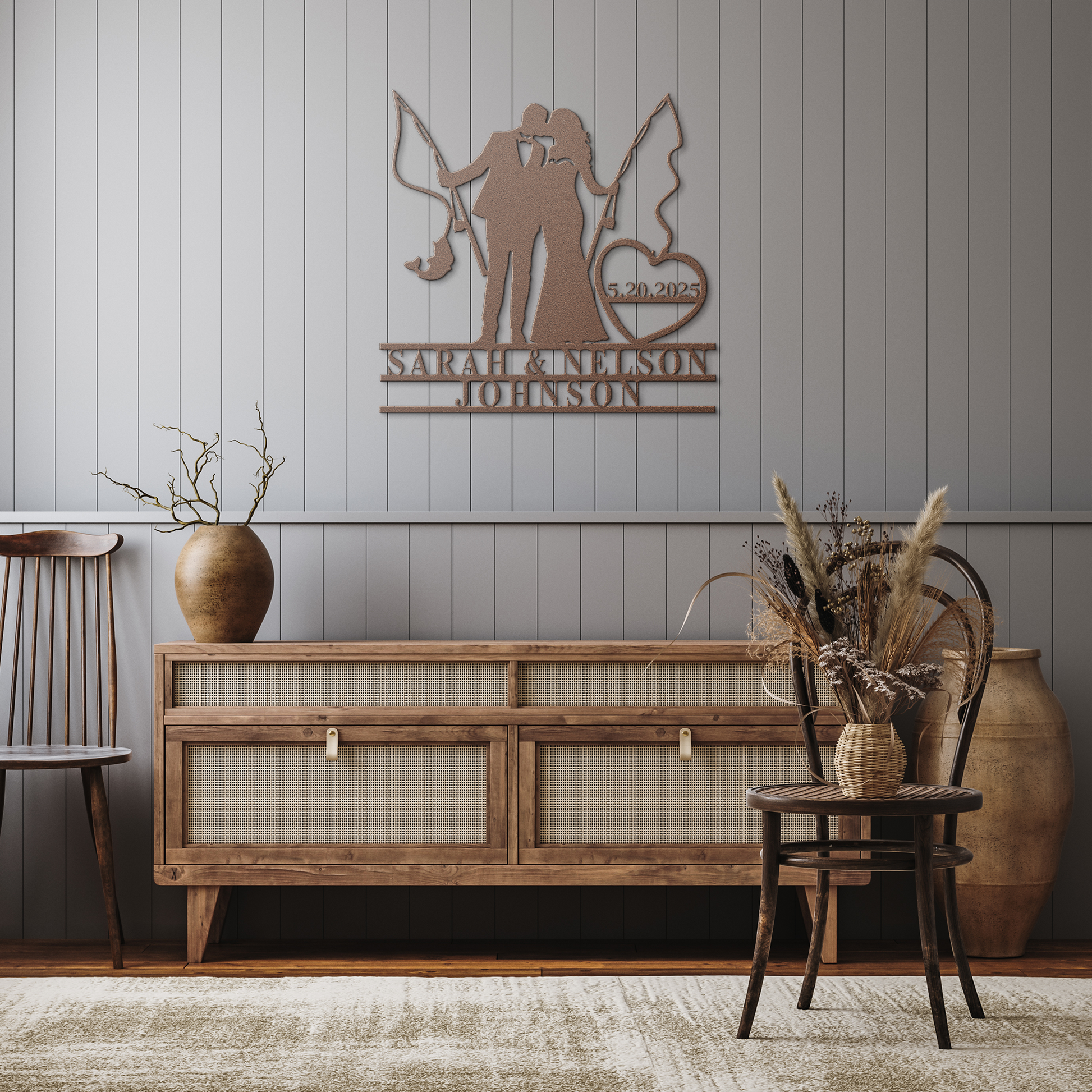 Fishing_Couple_Wedding_Metal_Sign_Copper_Rustic_Hallway_Mockup.png