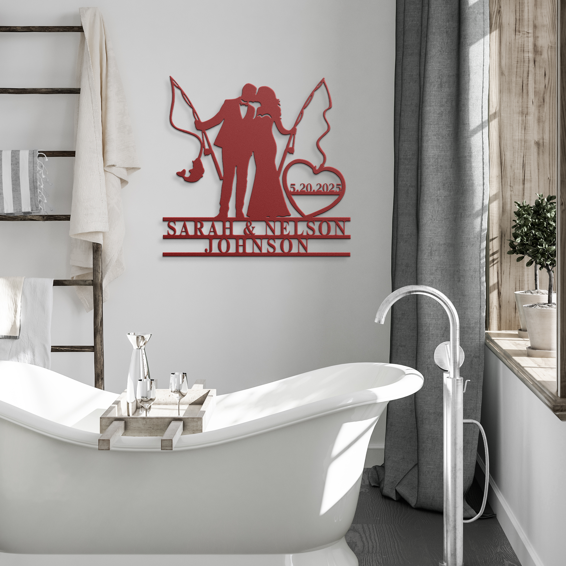 Fishing_Couple_Wedding_Metal_Sign_Red_Modern_Bathroom_Mockup.png
