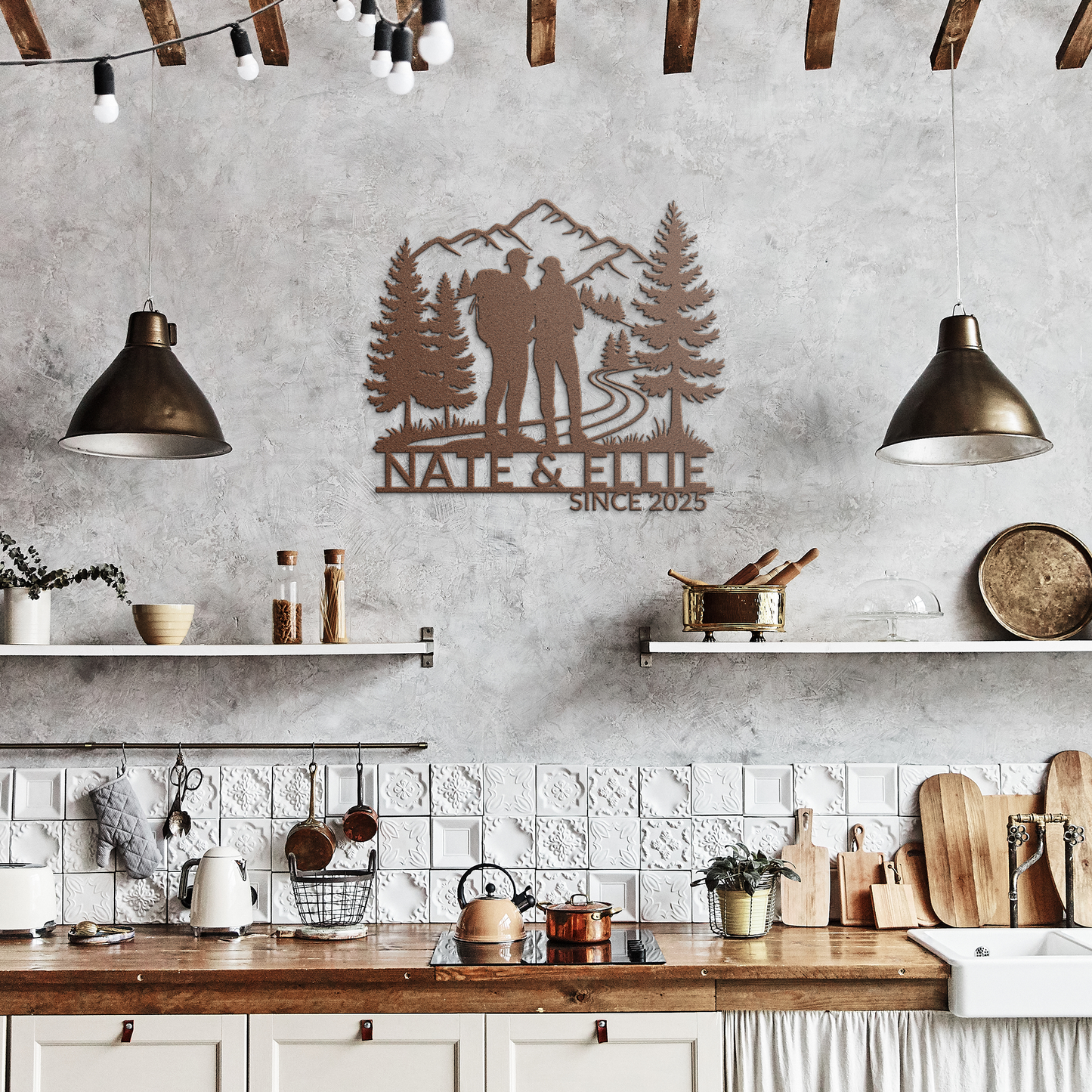 Hiking_Couple_Metal_Wall_Art_Copper_Rustic_Kitchen_Mockup.png