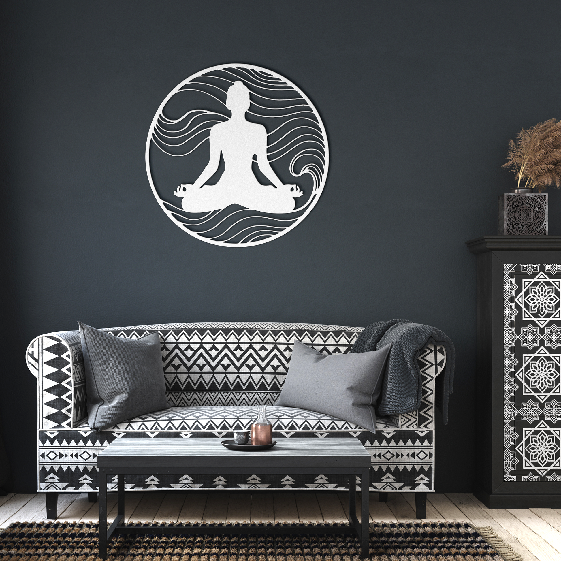 Meditating_Buddha_Metal_Art_White_Dark_Living_Room_Mockup.png