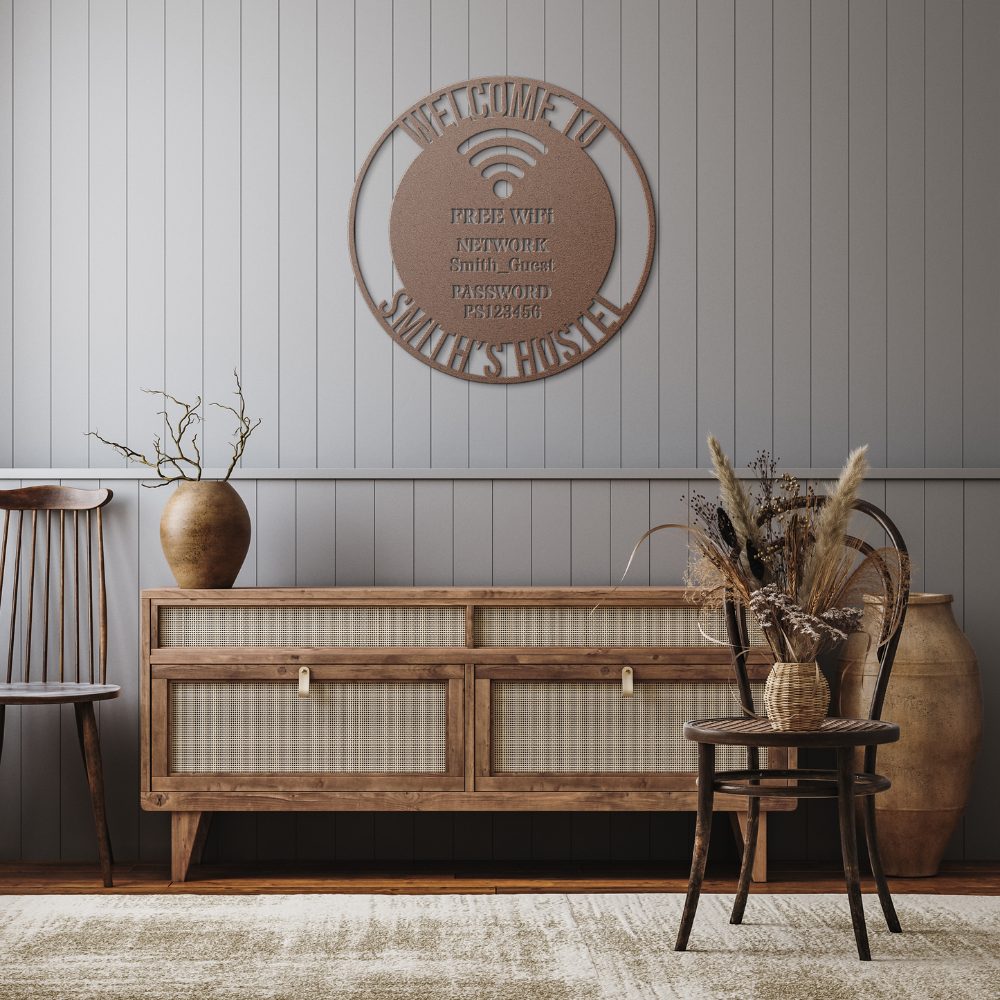 Wifi_Metal_Sign_Copper_Rustic_Hallway_Mockup.png