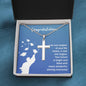 Future Is Bright - Cross Necklace with Ball Chain in a gift box with a congratulatory message from ShineOn Fulfillment.