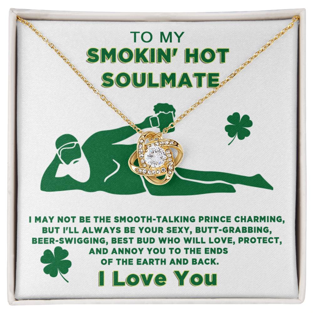 A To My Soulmate, Always Be Your - Love Knot Necklace with a diamond pendant in a box by ShineOn Fulfillment.