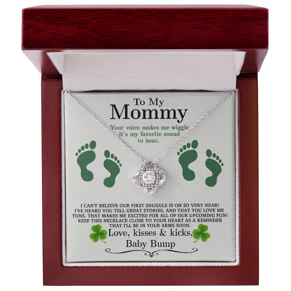 A personalized To My Mommy, Great Stories - Love Knot Necklace from ShineOn Fulfillment in a box.