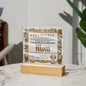 An ornate certificate titled "certificate of achievement" awarding the title of "the world's greatest mom," displayed on an To Mom, Happy Mother's Day-Acrylic - Acrylic Square Plaque.