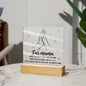 To Fur Mama, Take My Paw - Acrylic Square Plaque with an illustration of a human hand and a dog's paw touching, surrounded by paw prints and the phrase "fur mama" with an inspirational quote.