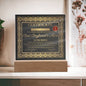 A decorative "To Boyfriend's Mom-Certificate of Excellence - Acrylic Square Plaque" on an LED wooden base, featuring ornate golden borders and a red seal.