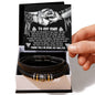 The "My Man-My Shelter" gift includes a vegan leather "Love You Forever" bracelet in a box with a card titled "To My Man," adorned with symbols and an illustration of two hands.