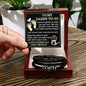 The To Dad, Feel You Around - Love You Forever Bracelet sits beautifully in the box, featuring a heartfelt message from "the bump" to "Daddy-to-be," capturing love and anticipation for Father's Day.