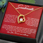 Gold heart-shaped pendant with a cubic zirconia stone in the center, presented in a box with a romantic message - To My Soulmate, You Are Special To Me - Forever Love Necklace by ShineOn Fulfillment.