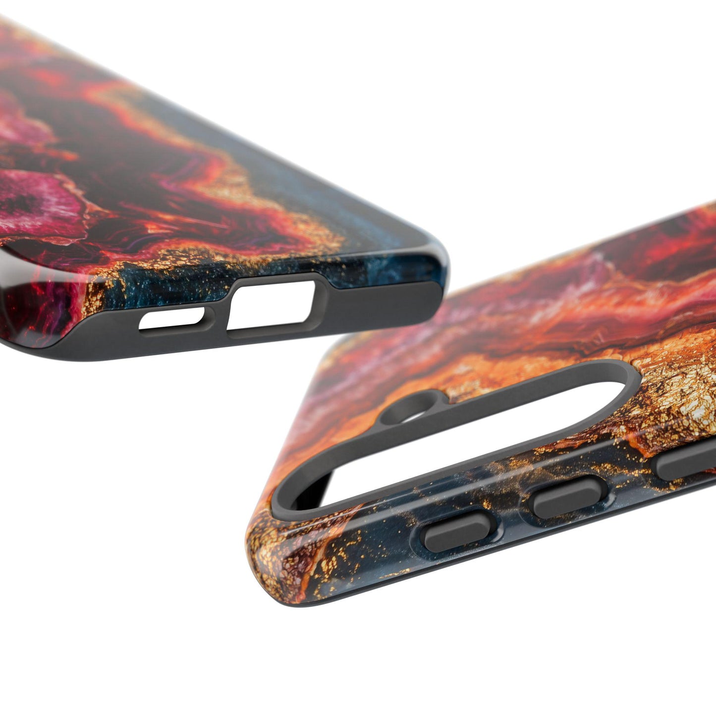 Elegant Ruby Crystal Phone Case, Aesthetic July Birthstone Geode Mobile Cover For iPhone Samsung Pixel, Birthday Gift For Ruby Lovers