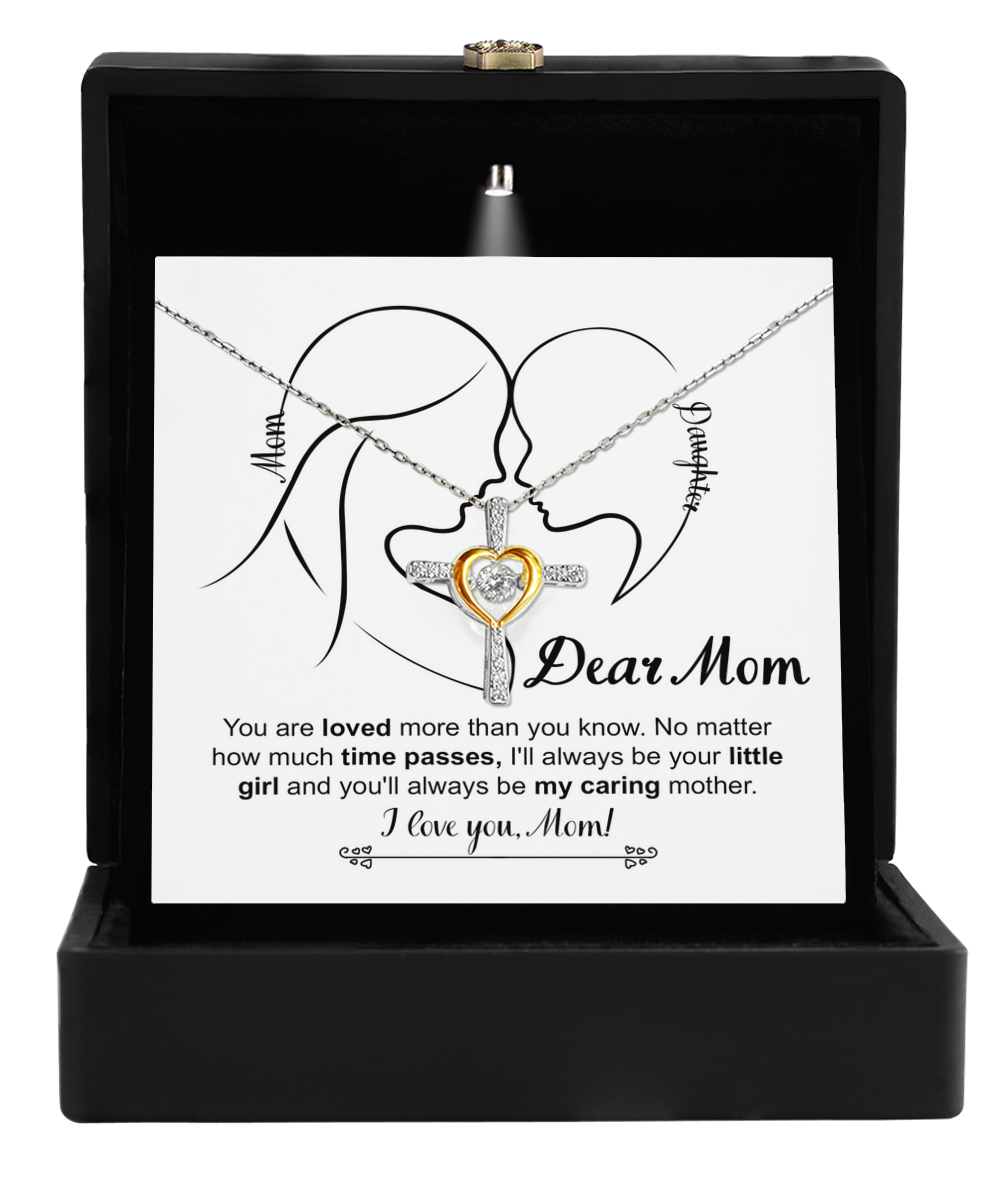 To Mom, Your Little Girl - Cross Dancing Necklace