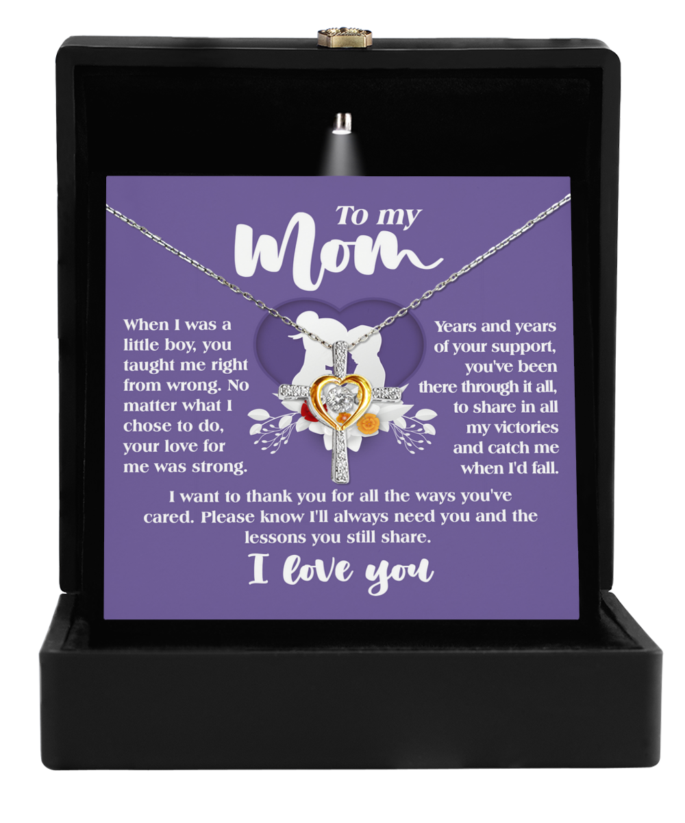 To Mom, Ways You've Cared(Boy) - Cross Dancing Necklace