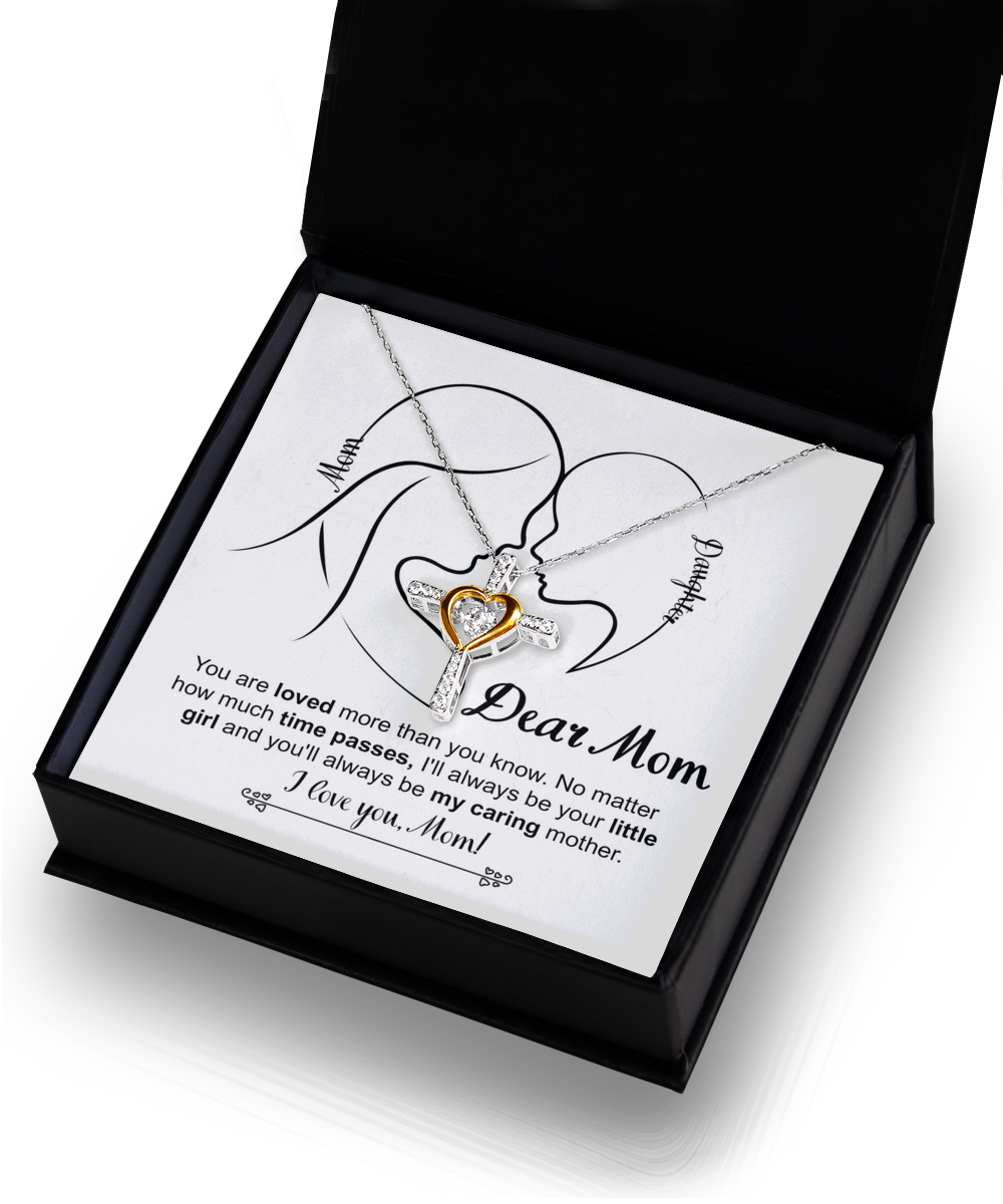 To Mom, Your Little Girl - Cross Dancing Necklace