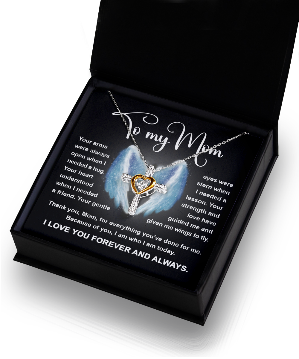 To Mom, Wings To Fly - Cross Dancing Necklace