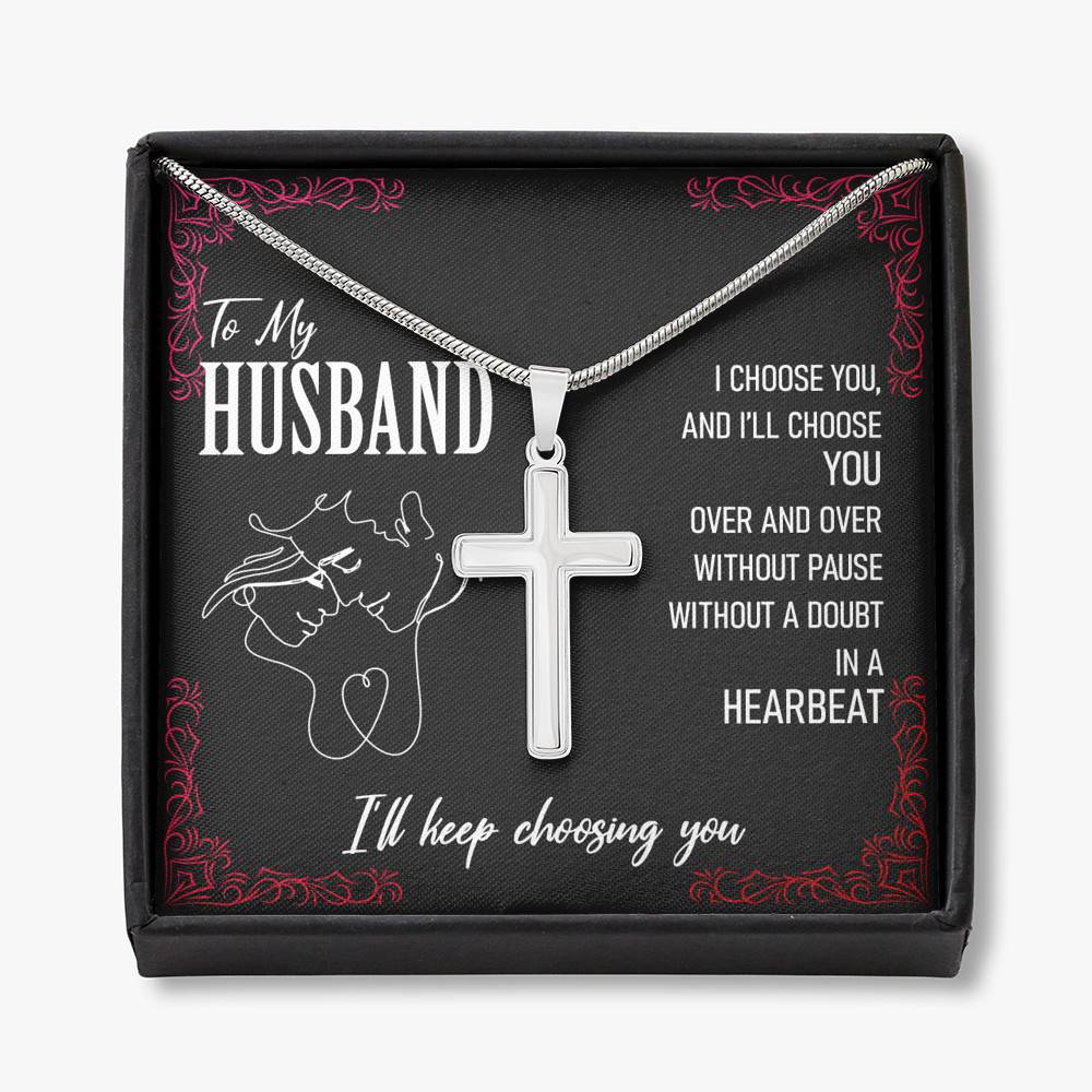 A box with a To My Husband, I'll Keep Choosing You necklace from slingly, available for a Limited Time Only.