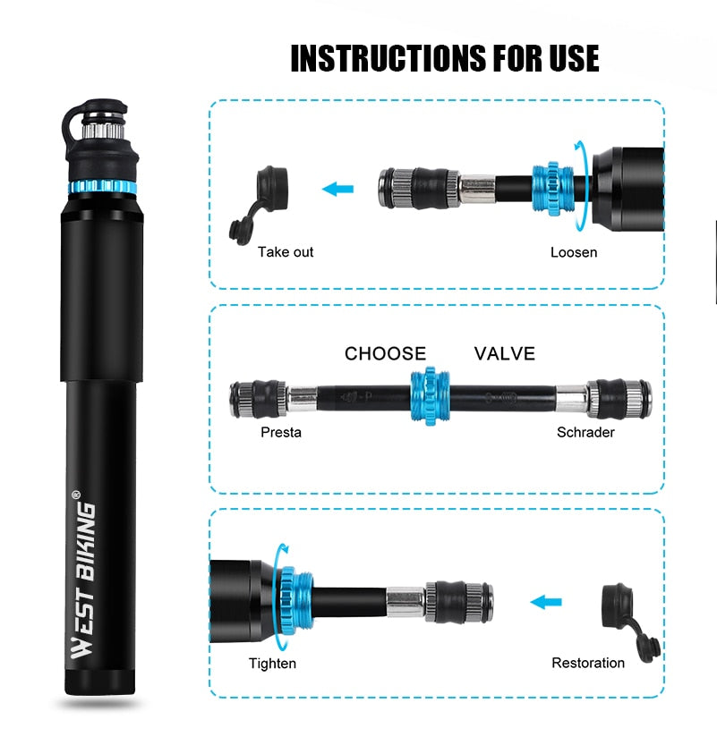 89G Portable 160 PSI High Pressure Mini Bicycle Pump - Golden Value SG