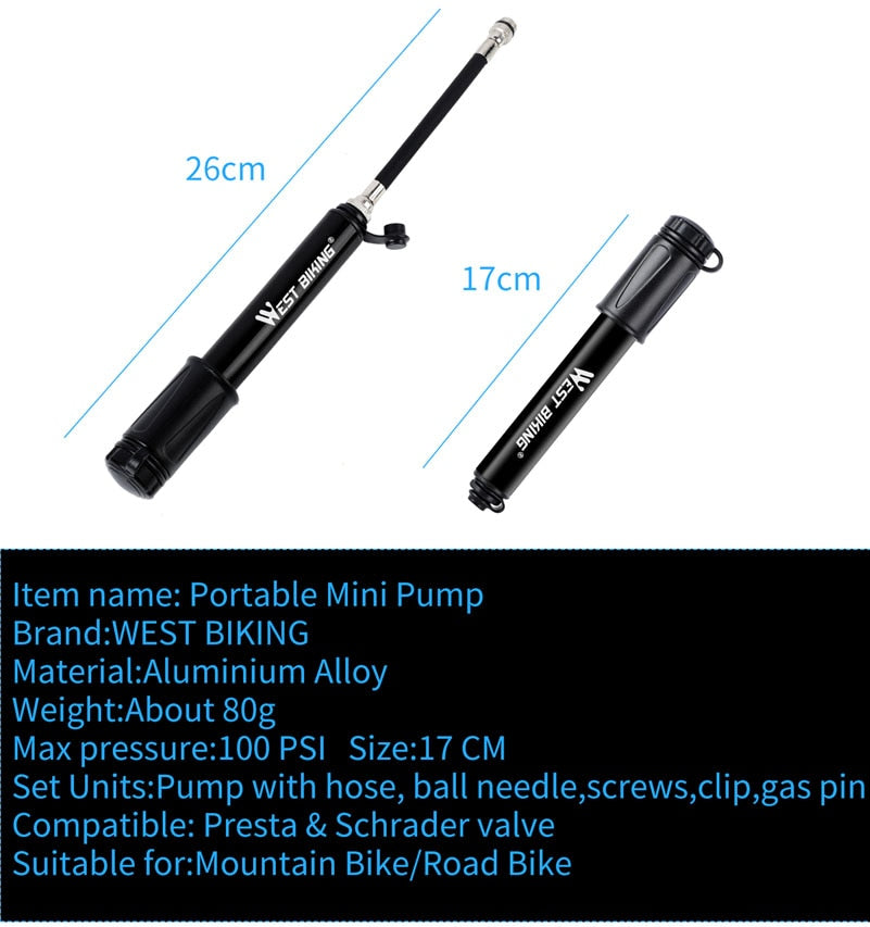 89G Portable 160 PSI High Pressure Mini Bicycle Pump - Golden Value SG