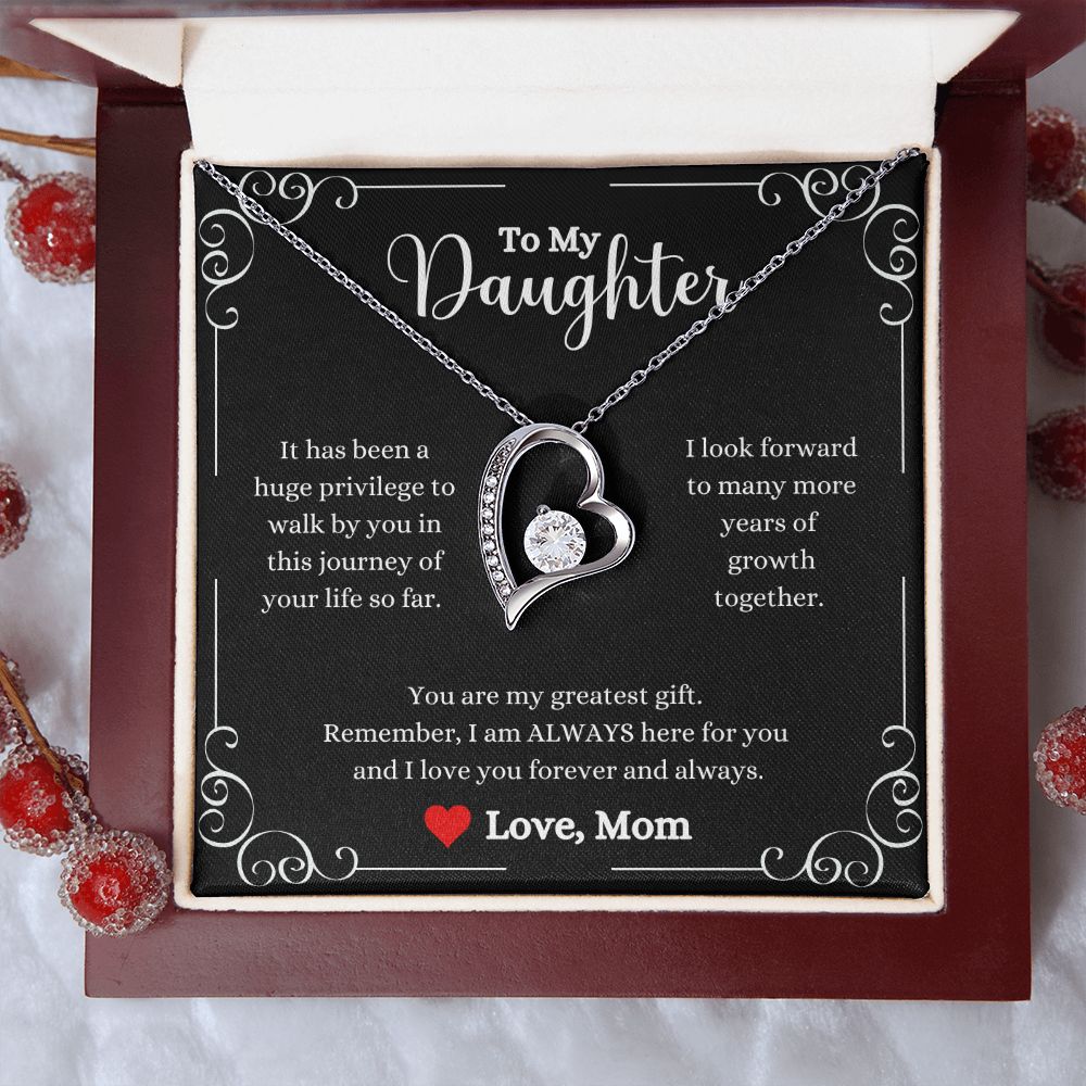 A I Love You Forever And Always Forever Love Necklace - Gift for Daughter from Mom heart shaped necklace with a message to my daughter by ShineOn Fulfillment.