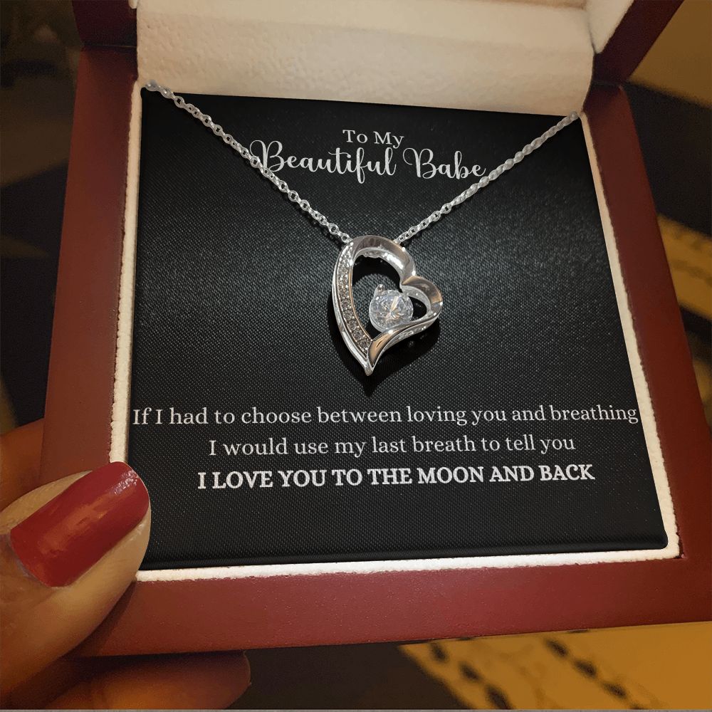 A Love you to the moon and back Forever Love Necklace - For Soulmate or Wife by ShineOn Fulfillment with the words i love you to the moon and back.