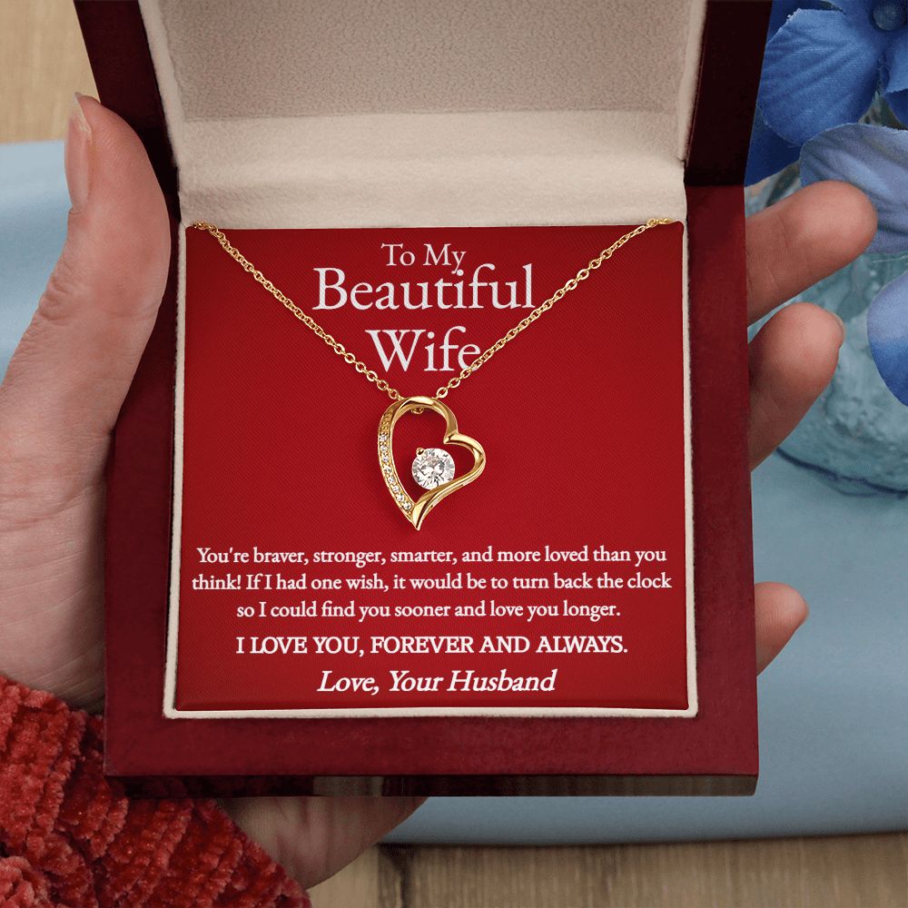 A You Are Braver Forever Love Necklace - To Wife from Husband with a message to my beautiful wife by ShineOn Fulfillment.