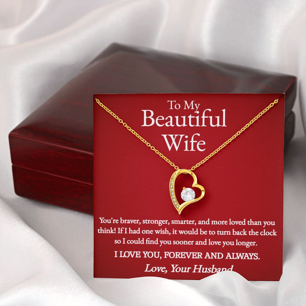 A You Are Braver Forever Love Necklace - To Wife from Husband necklace with a message to my beautiful wife. (Brand: ShineOn Fulfillment)