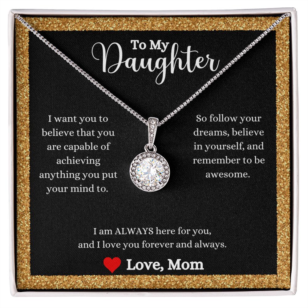 A ShineOn Fulfillment gift box with the I Love You Forever And Always Eternal Hope Necklace - Gift for Daughter from Mom.