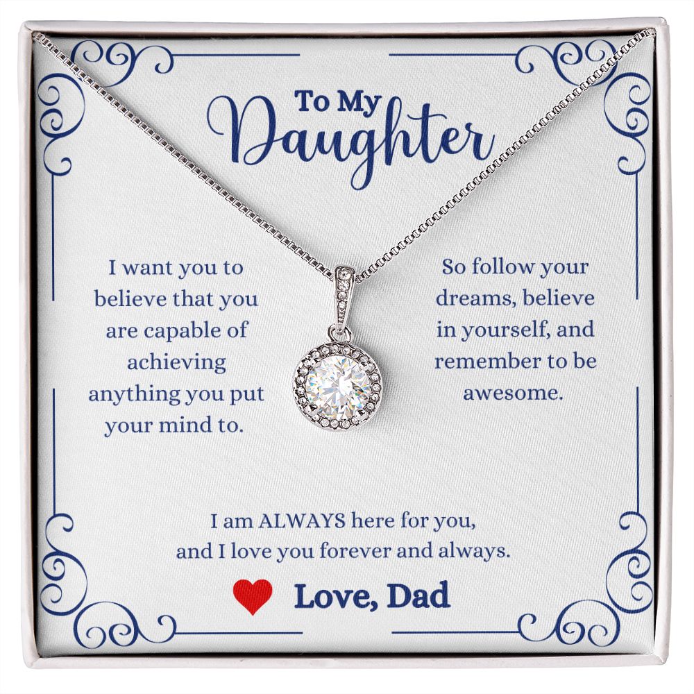 A ShineOn Fulfillment gift box with the I Love You Forever And Always Eternal Hope Necklace - Gift for Daughter from Dad.