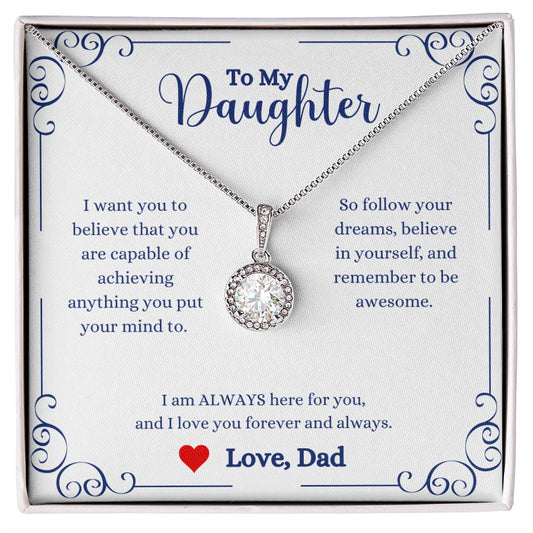 A ShineOn Fulfillment gift box with the I Love You Forever And Always Eternal Hope Necklace - Gift for Daughter from Dad.