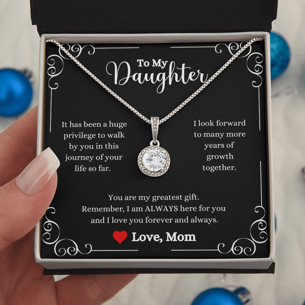 A ShineOn Fulfillment gift box with the I Love You Forever And Always Eternal Hope Necklace - Gift for Daughter from Mom.