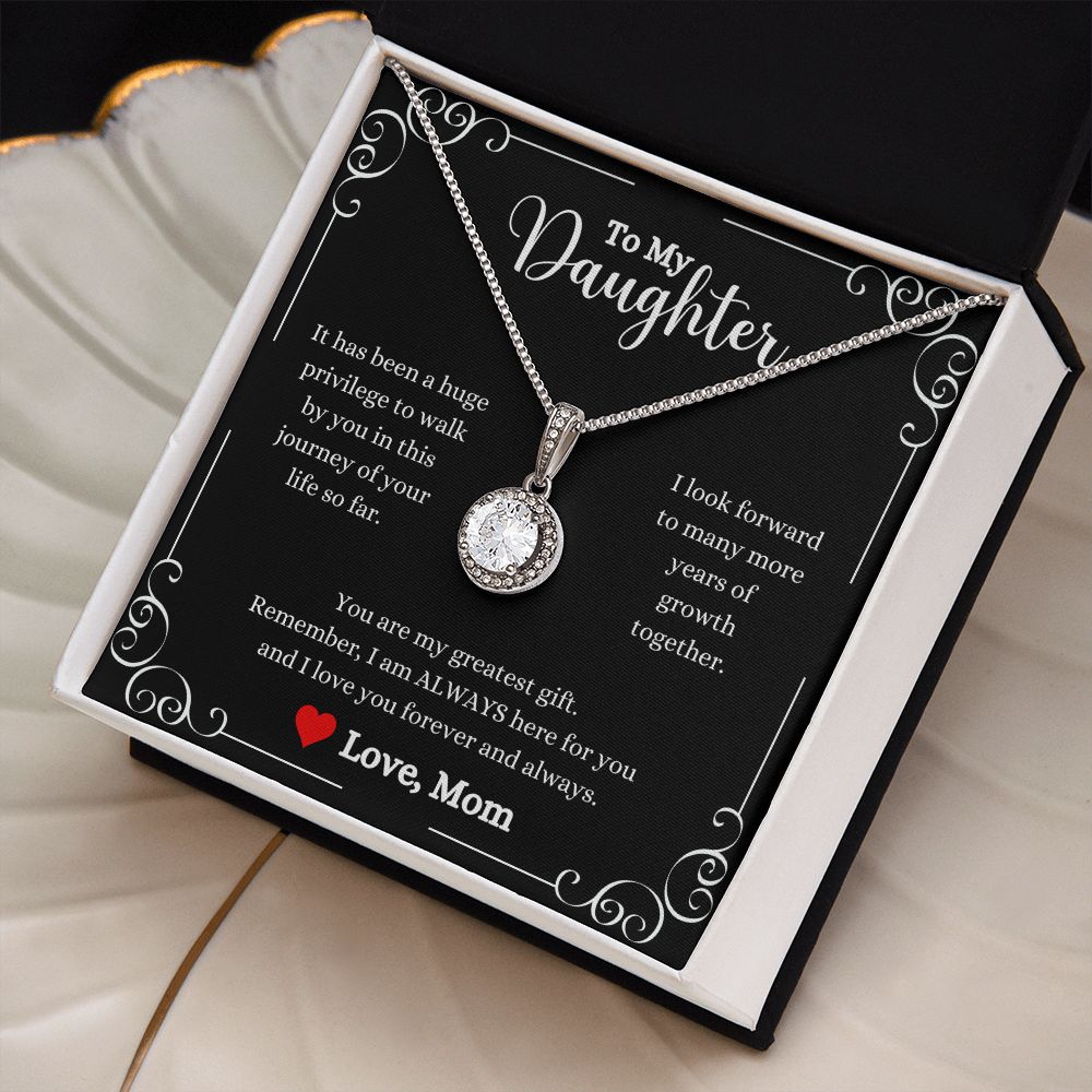 A ShineOn Fulfillment gift box with the I Love You Forever And Always Eternal Hope Necklace - Gift for Daughter from Mom.