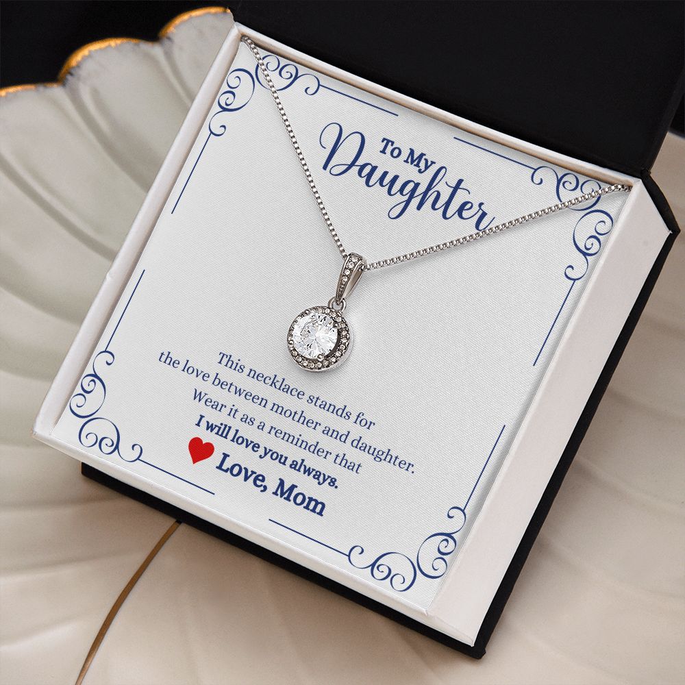 A ShineOn Fulfillment gift box with an "I Will Always Be With You Eternal Hope Necklace- Gift for Daughter from Mom" for a daughter.