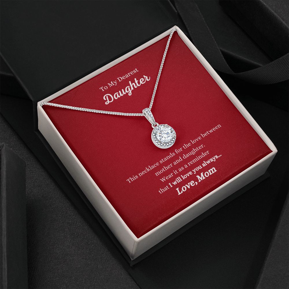 A gift box with the I Will Love You Always Eternal Hope Necklace- Gift for Daughter From Mom, from the ShineOn Fulfillment brand, in it.