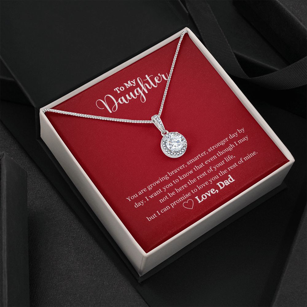 A gift box with the Love You The Rest of Mine Eternal Hope Necklace - Gift for Daughter from Dad by ShineOn Fulfillment in it.