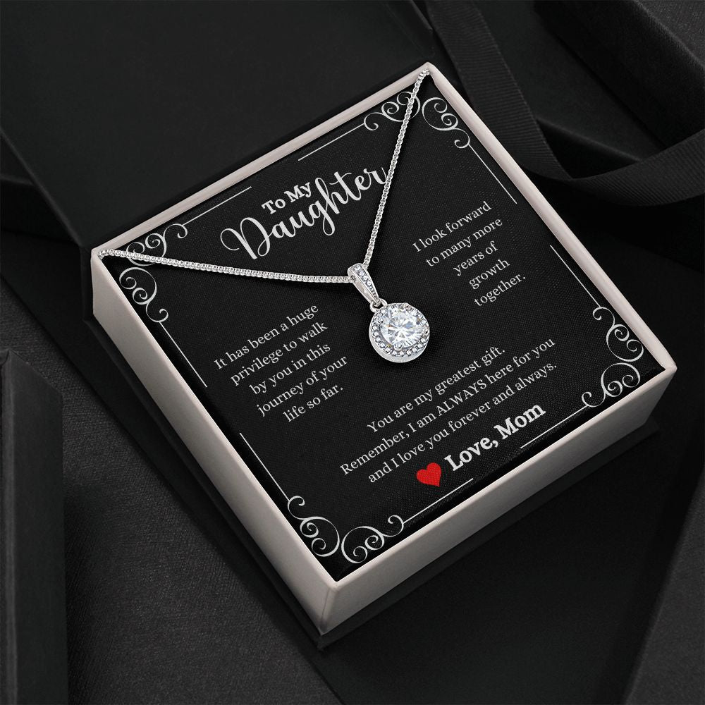 A ShineOn Fulfillment gift box with an I Love You Forever And Always Eternal Hope Necklace - Gift for Daughter from Mom.
