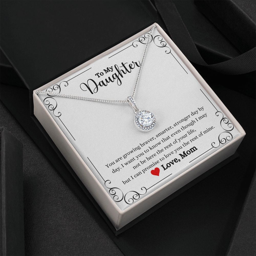 A ShineOn Fulfillment gift box with a Love You The Rest of Mine Eternal Hope Necklace and a card for a daughter.
