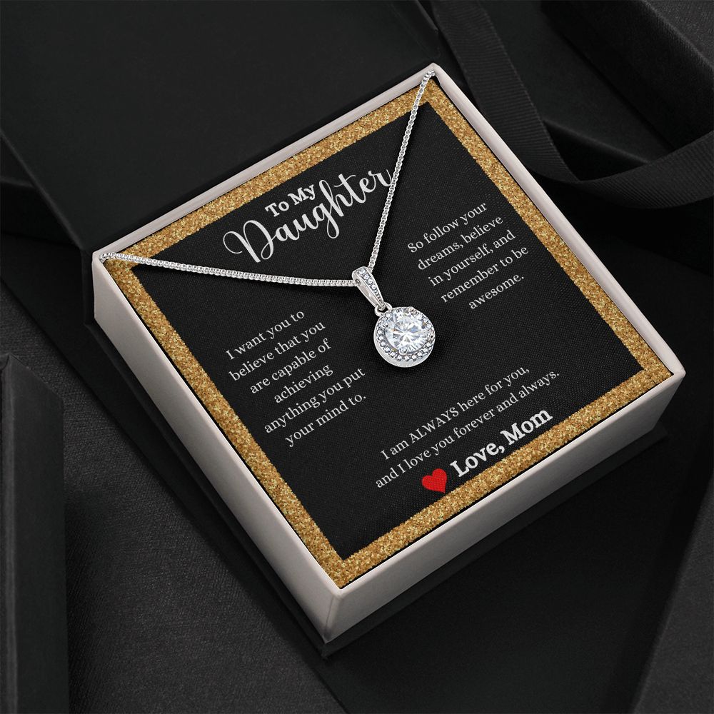 A ShineOn Fulfillment gift box with the I Love You Forever And Always Eternal Hope Necklace - Gift for Daughter from Mom.