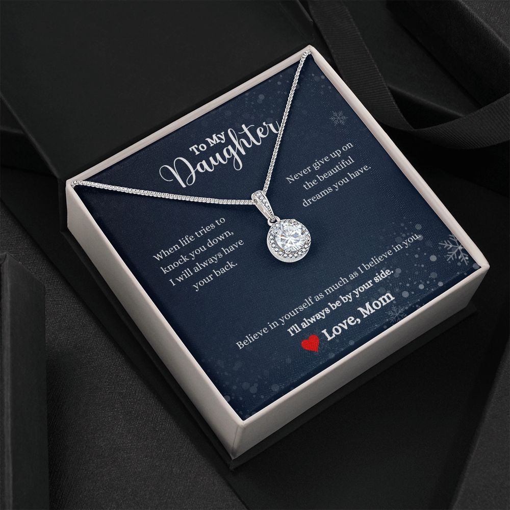 A ShineOn Fulfillment gift box with the I'll Always Be By Your Side Eternal Hope Necklace- Gift for Daughter from Mom.