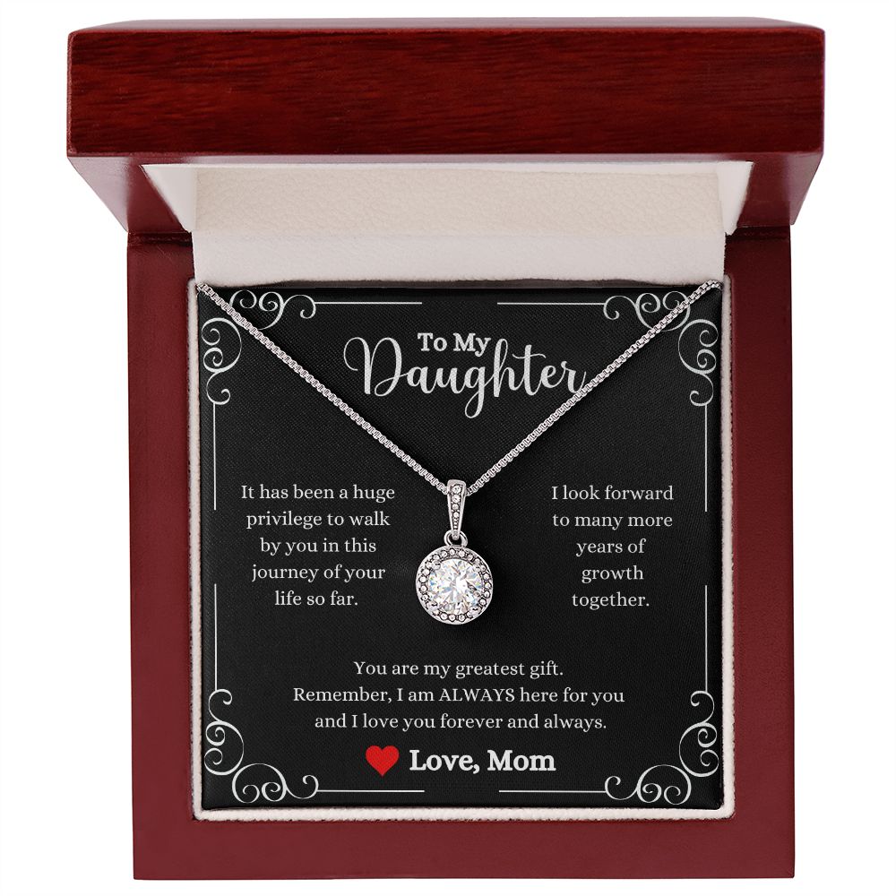 A ShineOn Fulfillment gift box with the I Love You Forever And Always Eternal Hope Necklace - Gift for Daughter from Mom.