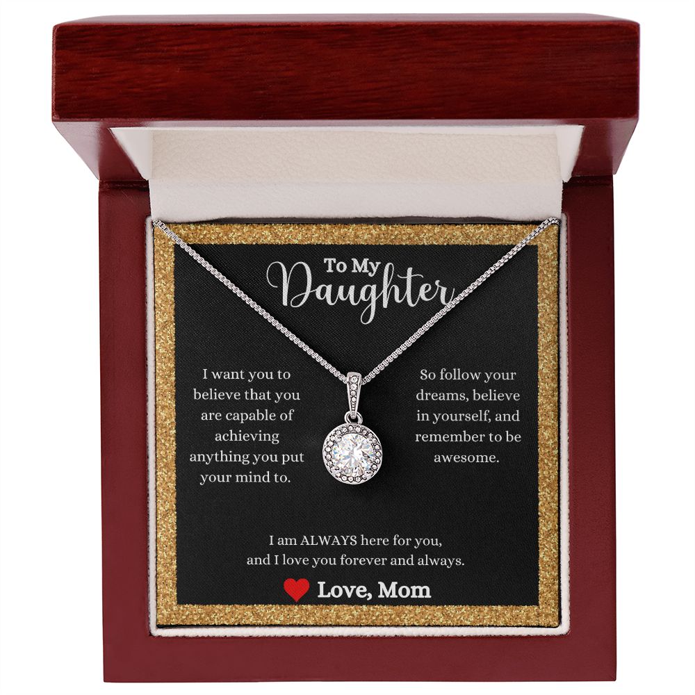 A ShineOn Fulfillment gift box with an I Love You Forever And Always Eternal Hope Necklace - Gift for Daughter from Mom.