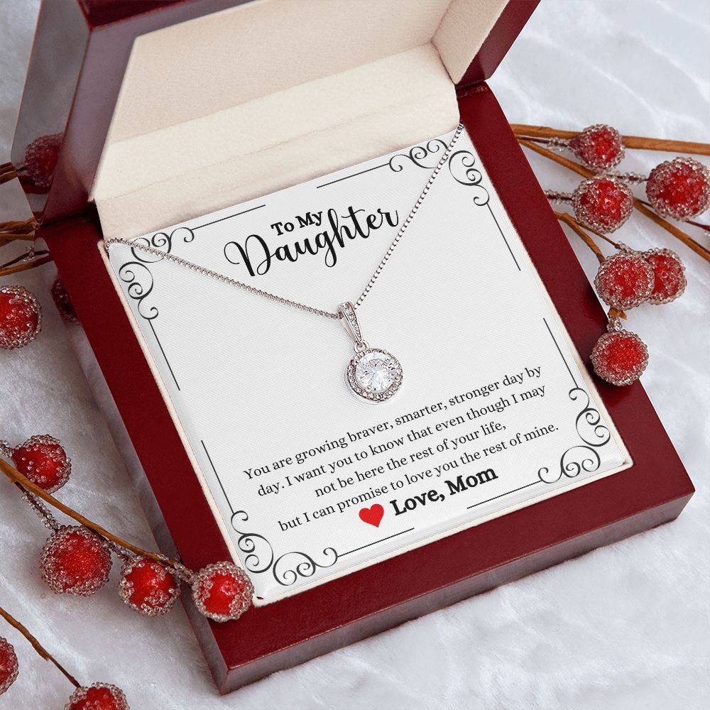 A ShineOn Fulfillment gift box with a Love You The Rest of Mine Eternal Hope Necklace - Gift for Daughter from Mom and a gift card.