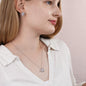 A woman wearing a ShineOn Fulfillment Thank you Mom, You Are The Best Friend That I Ever Had | Love Knot Necklace and Earring Set For Mom.